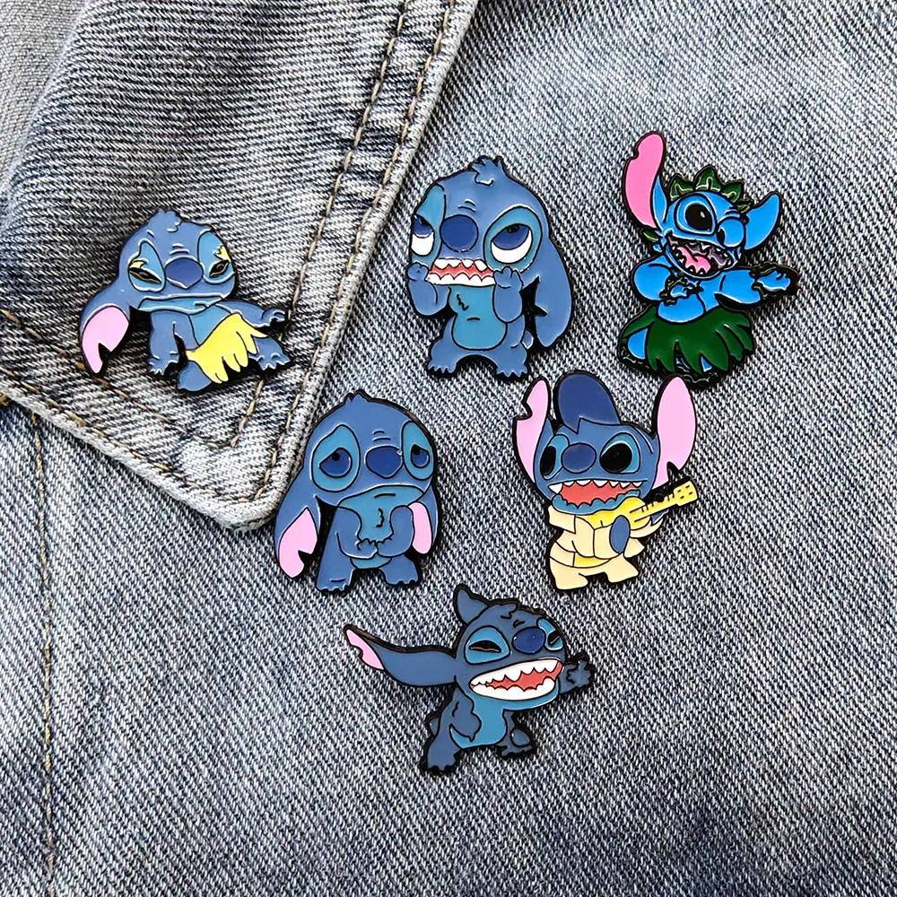 

Disney Lilo & Stitch Brooches For Women Cute Things Enamel Pins Metal Badge Cosplay Jewelry Clothes Hat Backpack Accessory Gifts