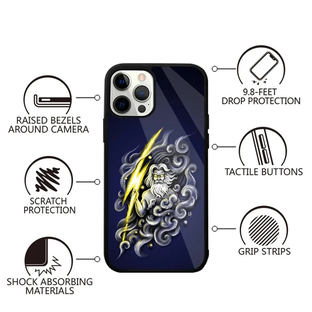 Ancient Greek mythology Zeus Phone Case For iPhone 15,14,13,12,11,Plus,Pro,Max Mini Magsafe Magnetic Wireless Charging