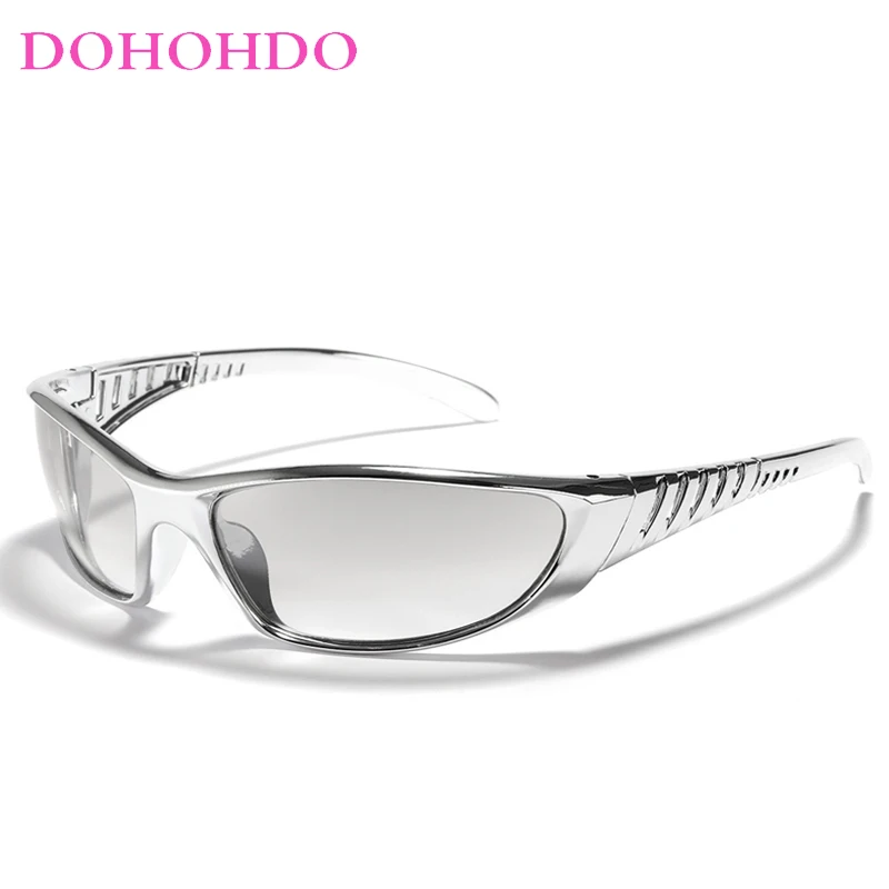 

New Y2K Fashion Silver SPORT Sunglasses Men Women Retro Punk Cycling Trendy Sun Glasses For Male Shades Goggle Outdoor UV400