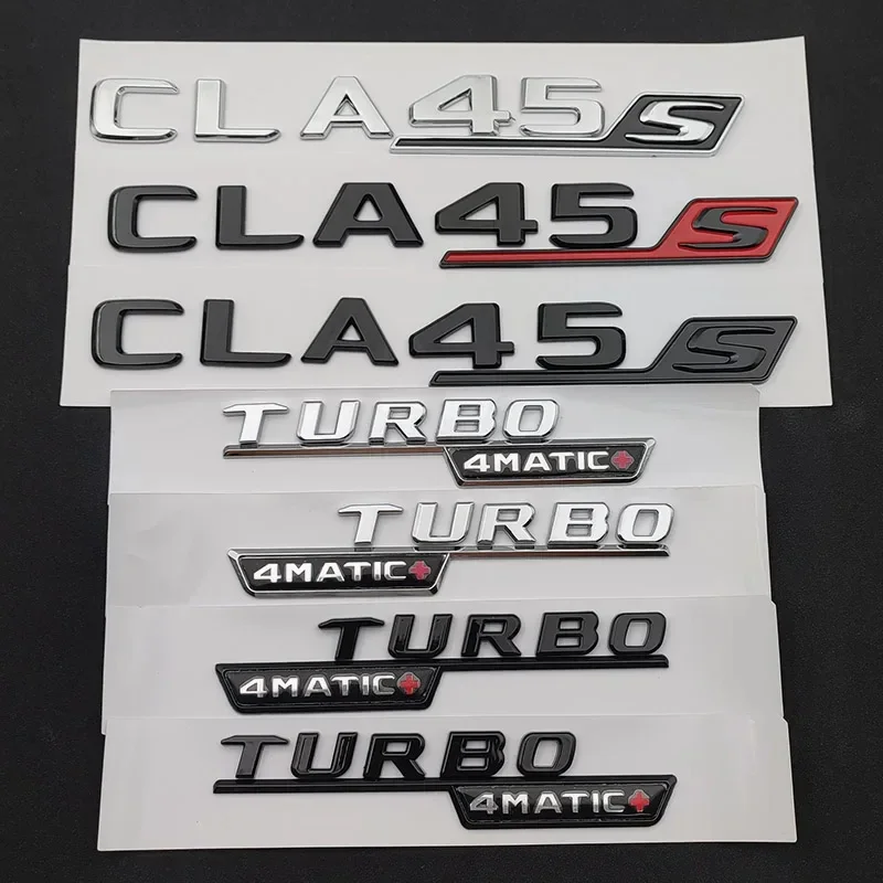 

3D ABS Chrome For Mercedes CLA 45 S AMG C117 C118 CLA45S TURBO Car Trunk Badge Emblem Logo Sticker Letters Auto Accessories