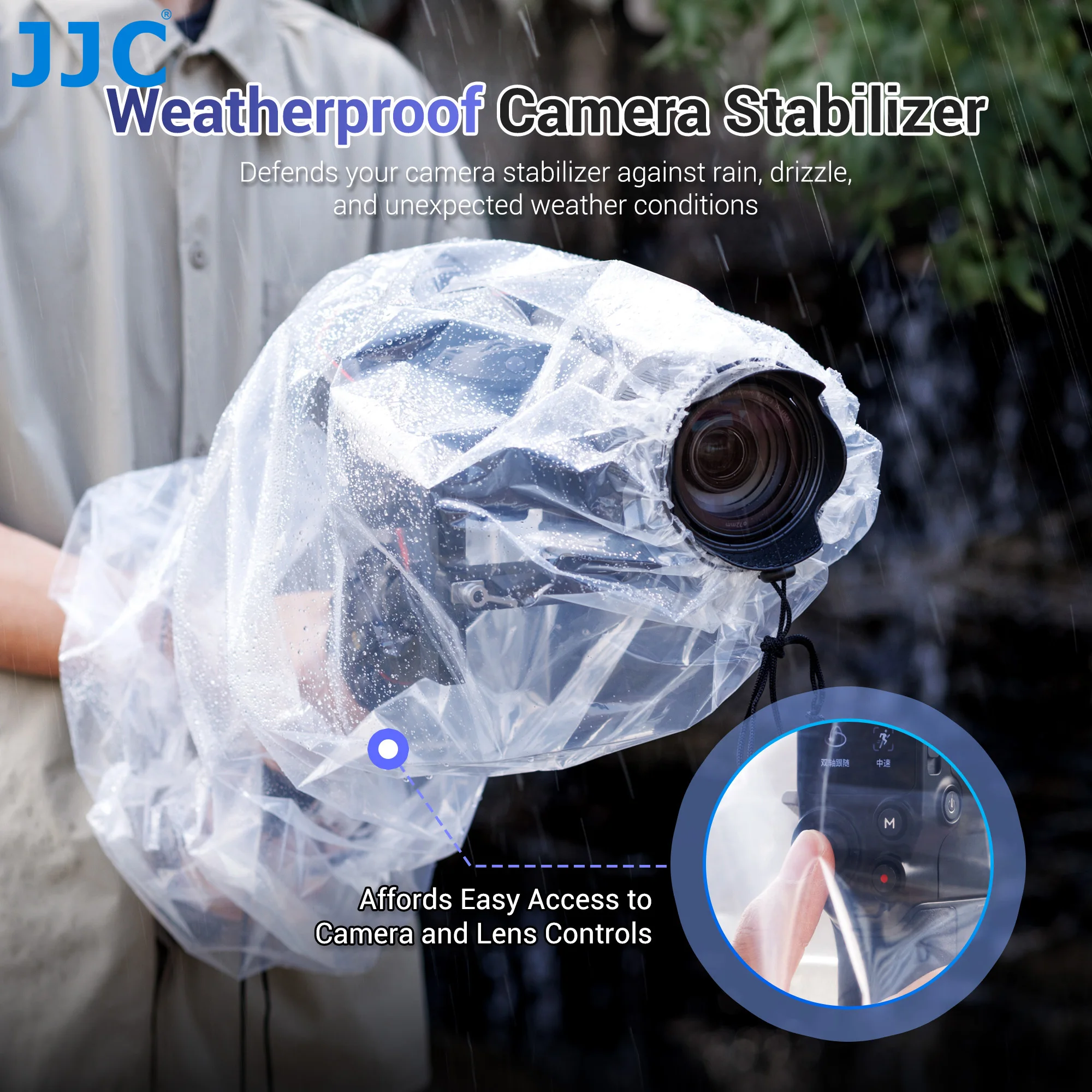 JJC Camera Stabilizer Rain Cover Waterproof Camera Raincoat For DJI RS 2/RSC 2/RS 3/RS 4 Mini For Zhiyun CRANE-M 3S CRANE 4