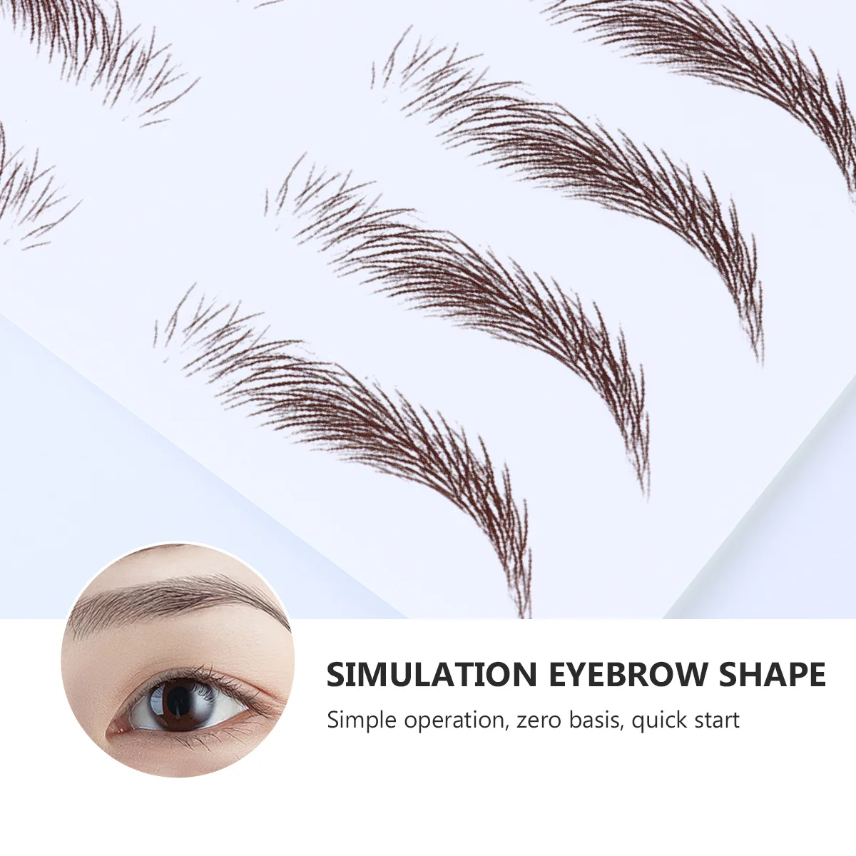 

4Pcs Eyebrow Tattoo Stickers 6D Hair-Like Water Transfer Reusable Fake Eyebrows for Women Flawless Brow Finish
