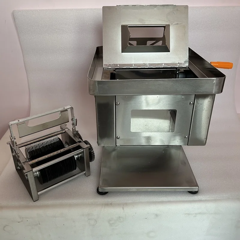 ماكينة تقطيع شرائح اللحم التجارية من الفولاذ المقاوم للصدأ، ماكينة تقطيع اللحوم القابلة للإزالة، تمزيقه