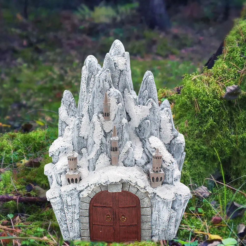 

Resin Castle Decoration Craft Decorative Snowy Ornament Creative Ornament Holiday Festival