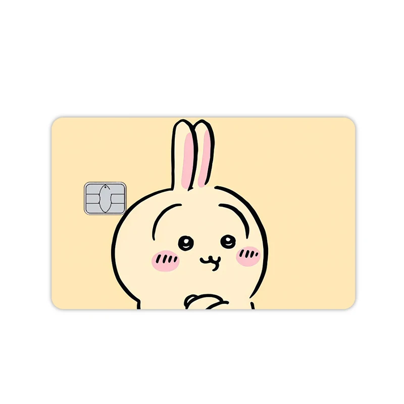 أنيمي الكرتون Diy Usagi Hachiware لطيف بطاقة الخصم الائتمان مقاوم للماء غطاء الفيلم ملصقات الجلد Kawaii ملصق مائي الشريط الجانب الأمامي غطاء