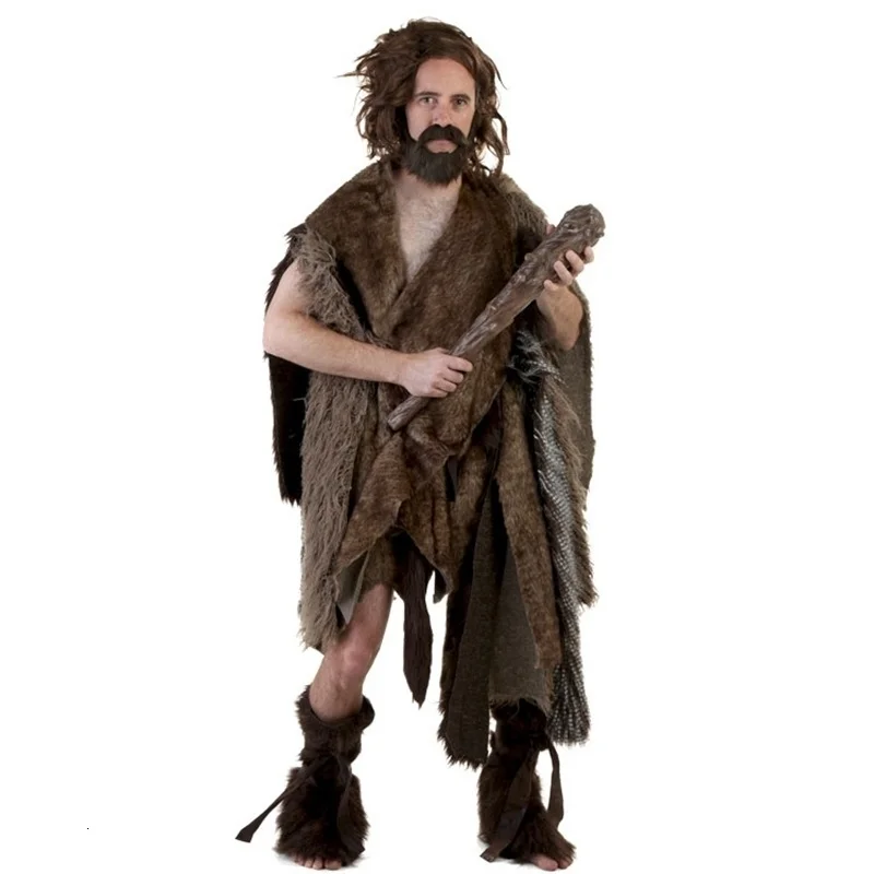 

Age of primitive stone Purm Carnival party Halloween costume primitive adult man wilderness fred flintstones cosplay