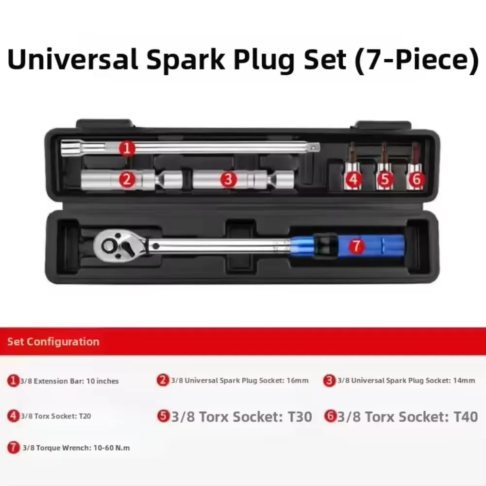 5-60N.m Momentsleutel 3/8 Inch Vierkant Aandrijving Draaimomenten Sleutel ±3% Hoge Precisie Momentsleutel Professioneel Fiets Automotive Tool