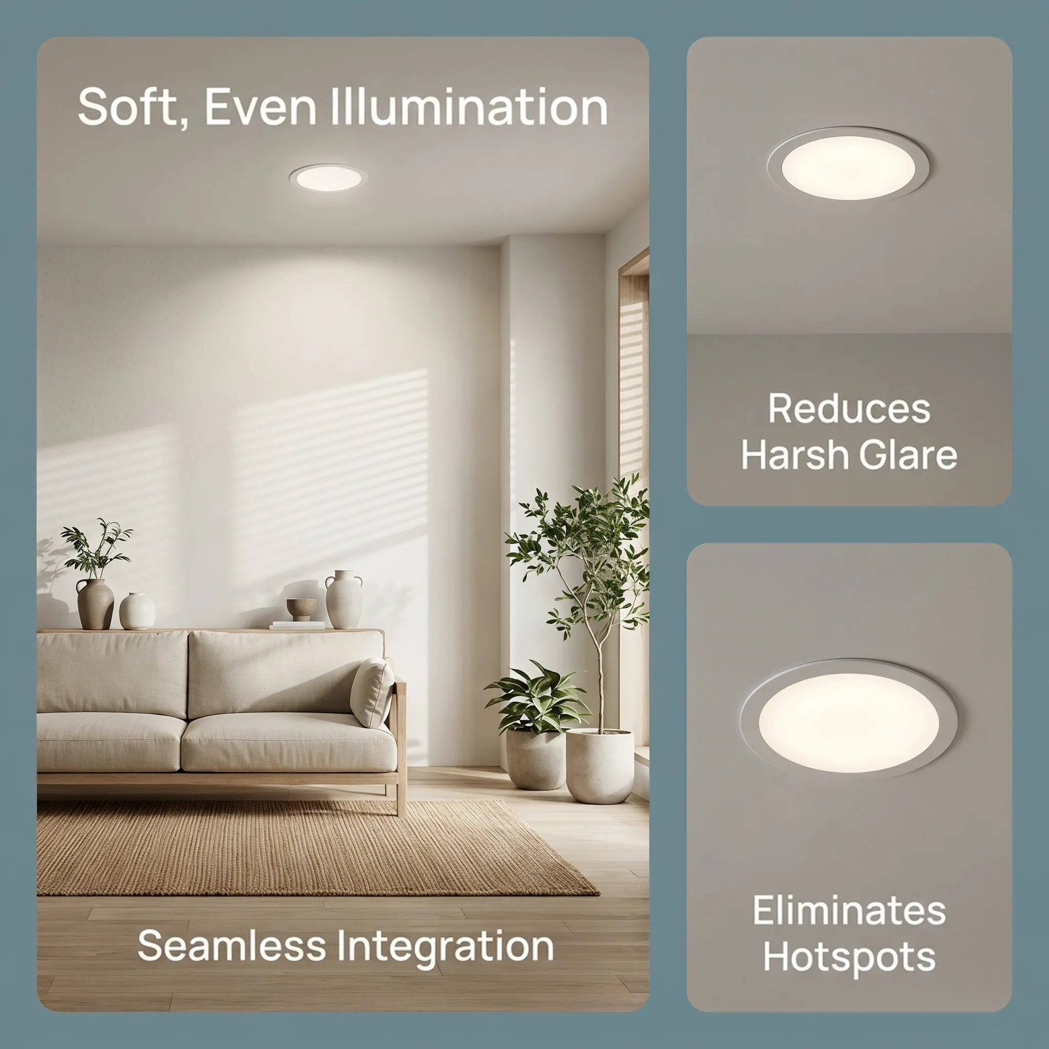 6.3 Inch Round Acrylic Ceiling Light Diffuser Cover for Downlight – Anti-Glare Lamp Shade, 5pcs