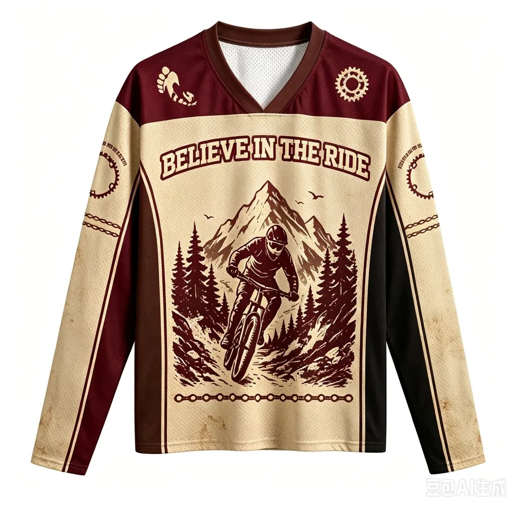 2026 Mountain Biker 3D Printed Men  Women's Long-Sleeved Sports V-Neck T-Shirt - Outdoor Cycling Leisure Sports Quick-Drying Top view 6