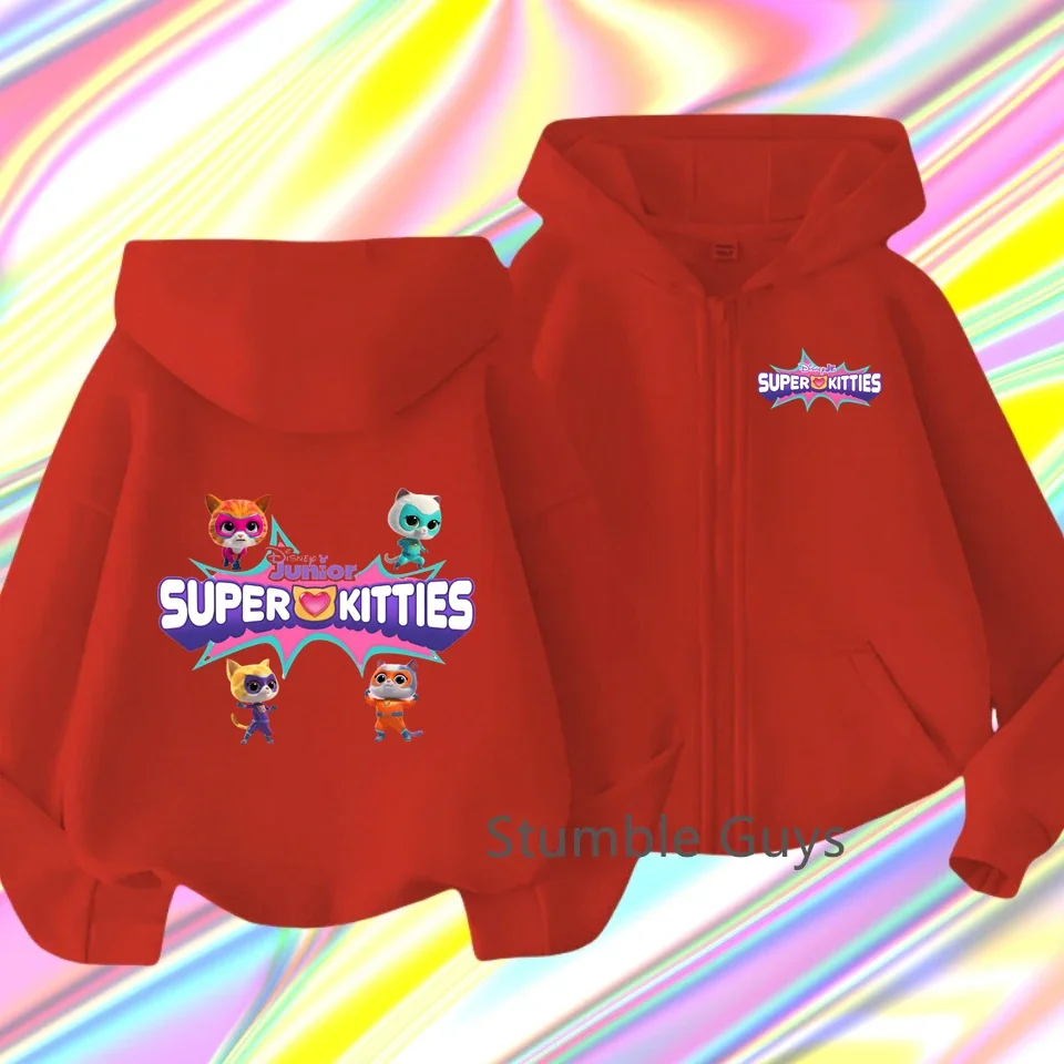 

Autumn Kids Disney Supperkitties Zipper Hoodies Boys Casual Sportswear Warm Windproof Easy Zip Wear Trendy Hoodie​