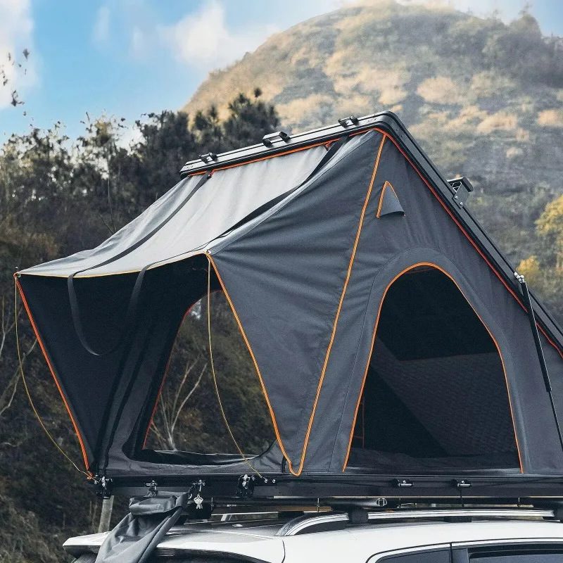High Quality Custom Hard Shell Roof Top Tent Camper for Car Roof Top Tent Suv Aluminium Triangle Hard Shell Roof Top Tent