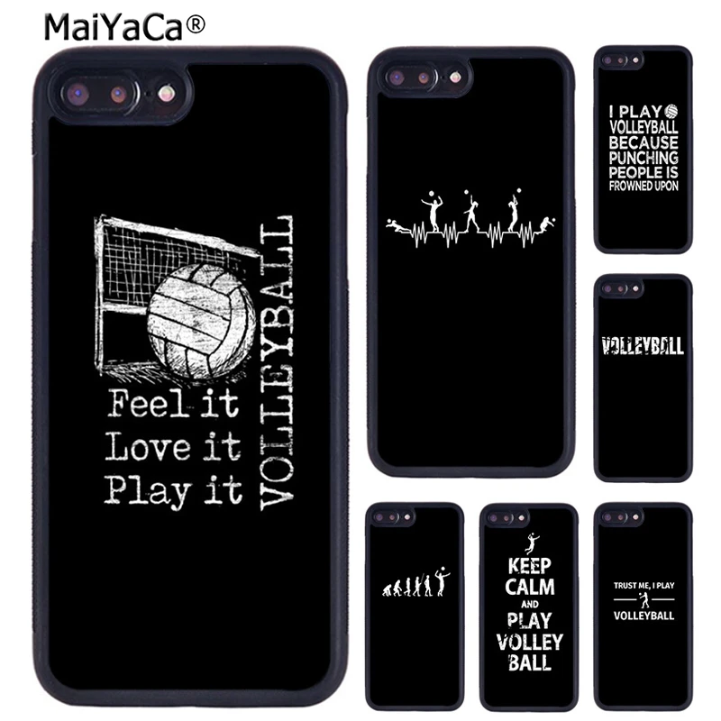 Stay calm and play volleyball Phone Case For iPhone 16 15 14 plus 11 12 13 Pro  XR XS Max coque Cover Shell