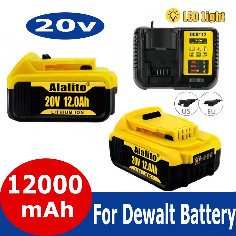 

Original DCB200 20V 12000mAh Lithium Replacement Battery For Dewalt 18V DCB184 DCB200 DCB182 DCB180 DCB181 DCB182 DCB201 DCB206