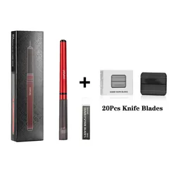 DSPIAE Dk-1 Aluminum Alloy Pen Knife with 21 Pcs Blade Sharp / with 41 Pcs Blade Sharp 12*12*147mm Red