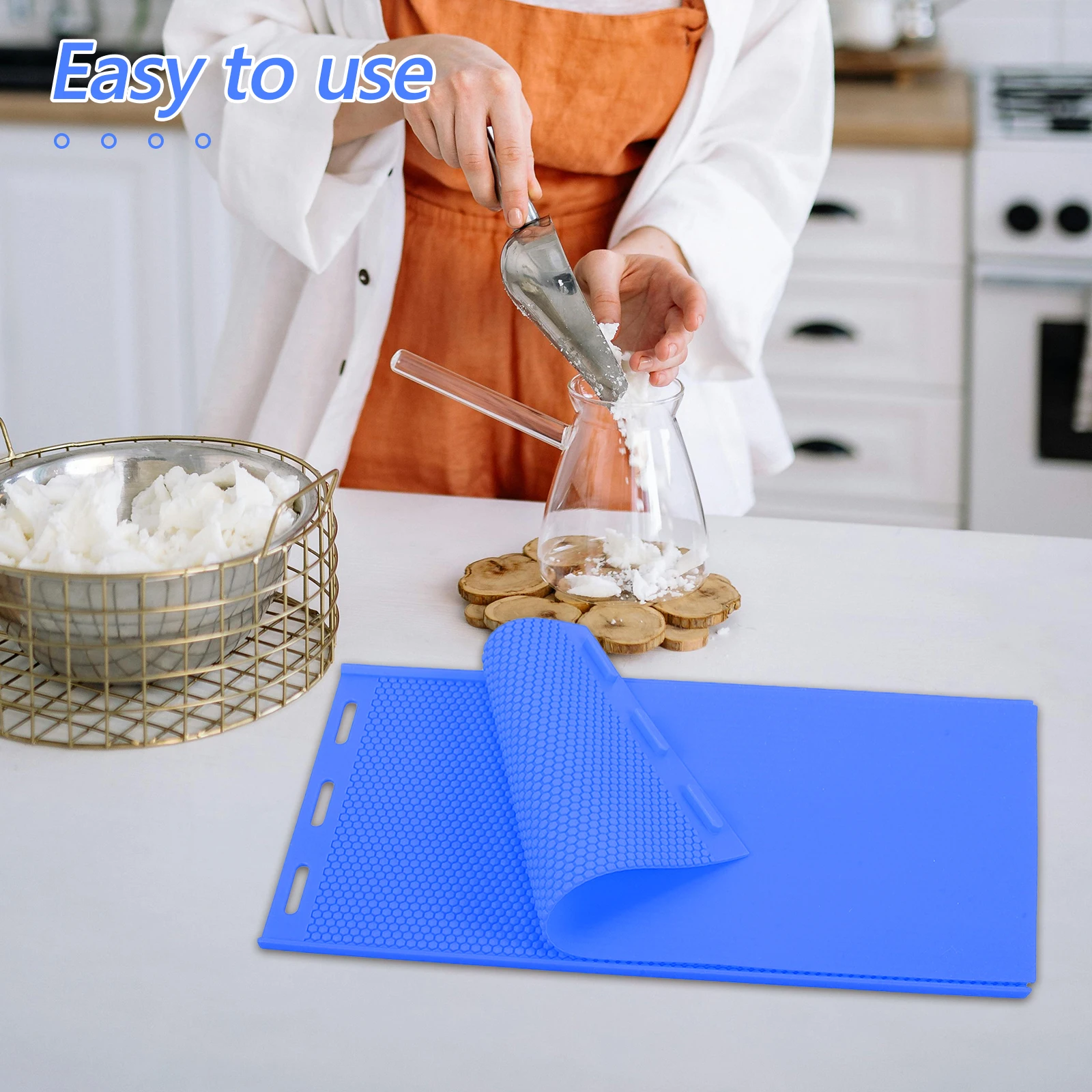 

Silicone Beeswax Mold Honeycomb Sheets Making Blue Color Lightweight DIY Tool Supplies Reusable Wax Sheet Press Hardware