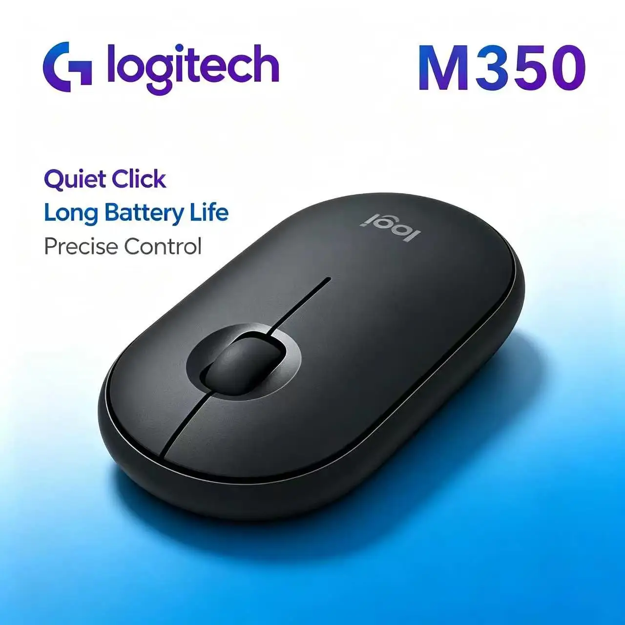 Logitech Pebble M350 Wireless Mouse Lightweight Silent Bluetooth Mouse For Home Office Computer