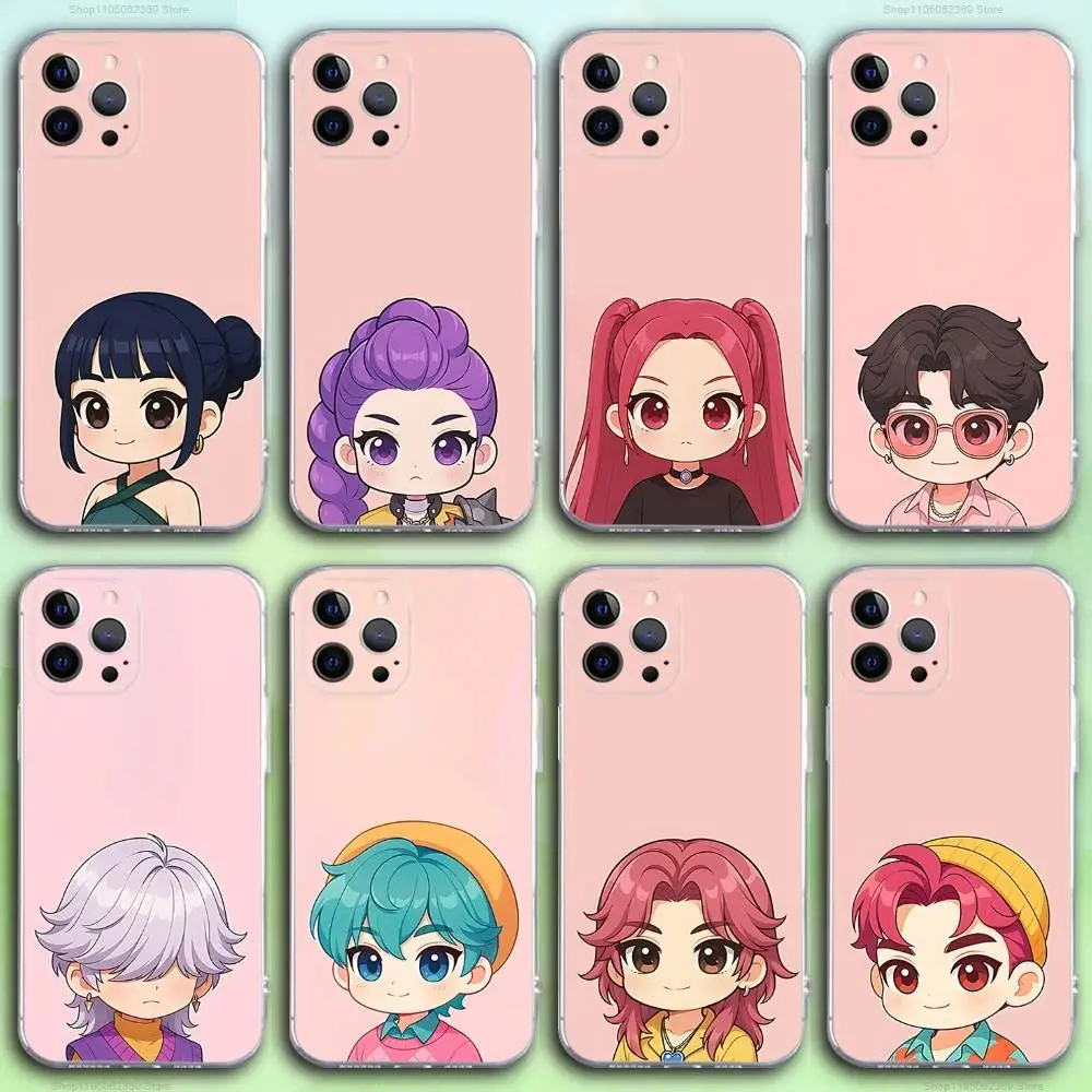 

KPop D-Demon H-Hunters Phone Case For iPhone 16 15 14 13 12 11 Pro Max Mini X XS SE4 7 8 Plus 16E Shockproof Soft Cover Fundas