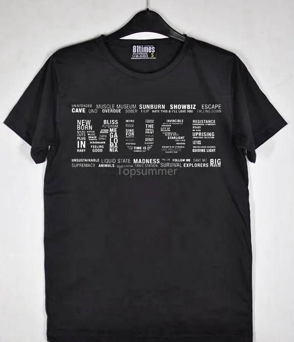 เสื้อยืดแนวร็อค Muse เสื้อยืดใหม่ขายดีเท่ๆของผู้ชาย Muse Chris wolstenhme dominic Howard S-XXL