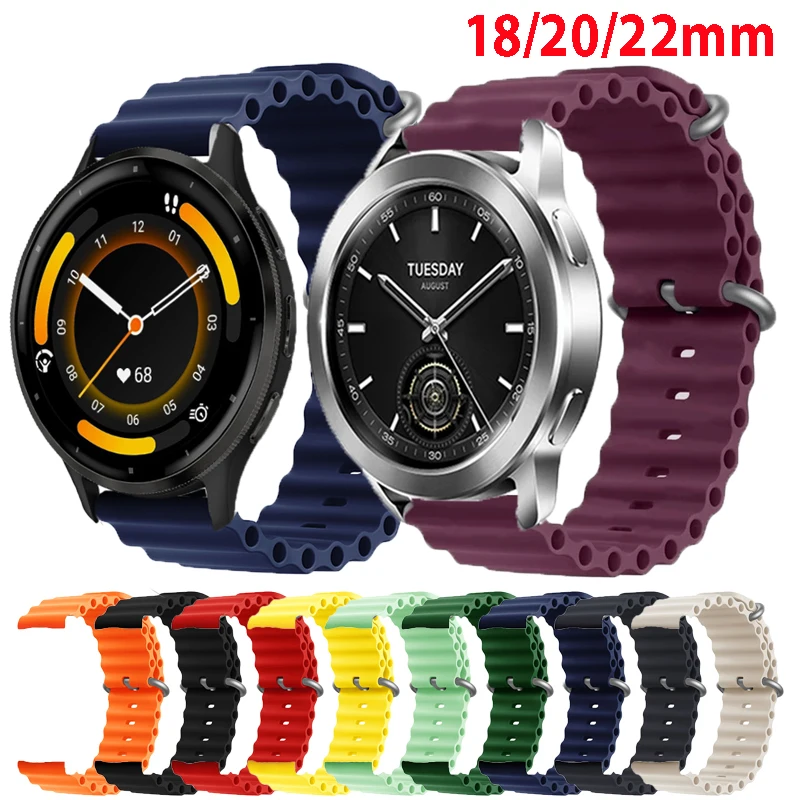 18mm 20mm 22mm Ozean Armband Für Xiaomi Uhr S3 S2 Mi Uhr 2 Pro Sport Silikon Band für Garmin Venu 3S 2S Huawei GT4 41mm 46mm