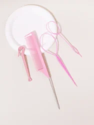 4-piece hair styling set, rubber band cutter, mouse tail comb, hair styling tools, hair braid accessories, ponytail maker