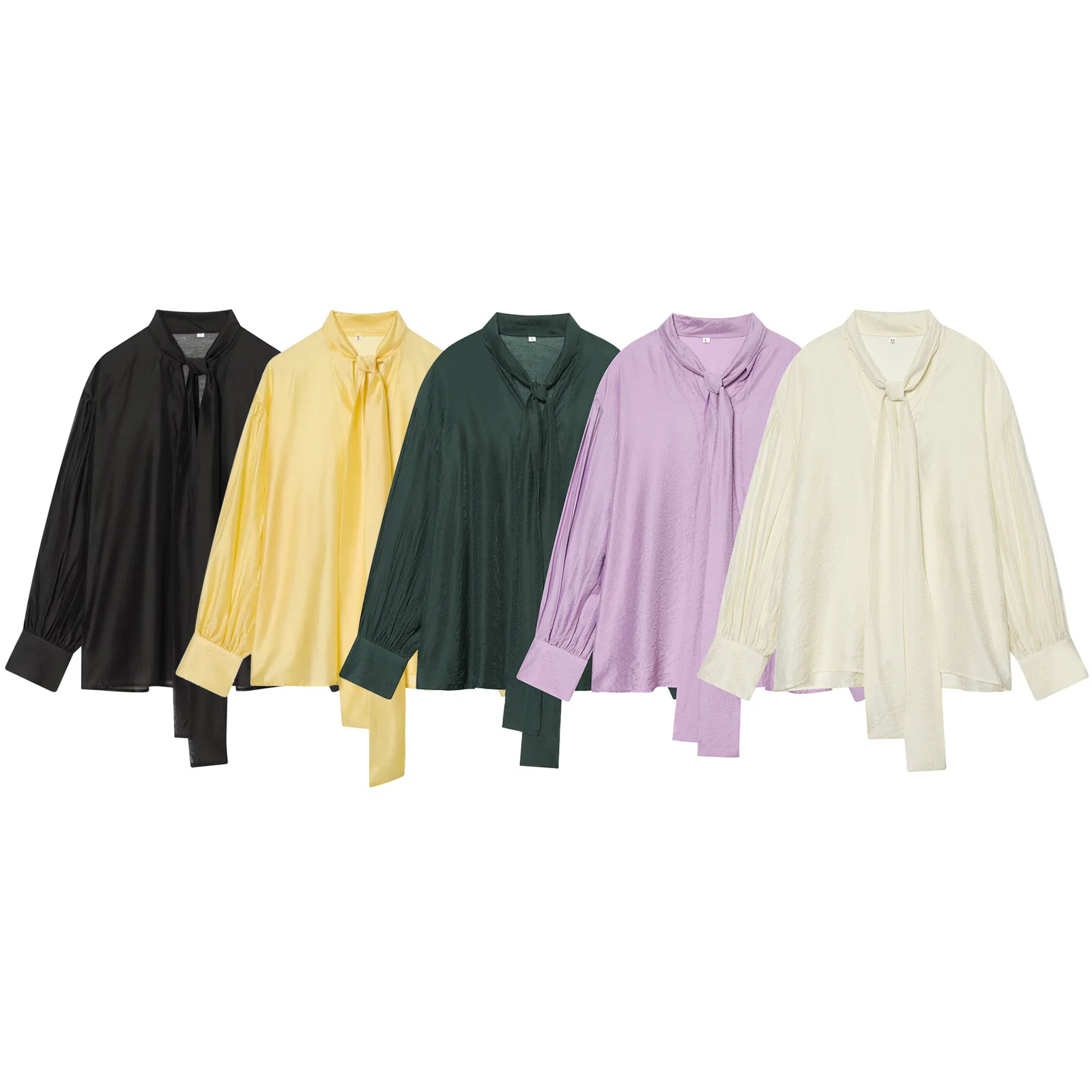 Withered 2026 Lazy Style Ribbon Decoration Casual Shirt Versatile Bow Decoration Blouses Women's Clothes Shirts Tops