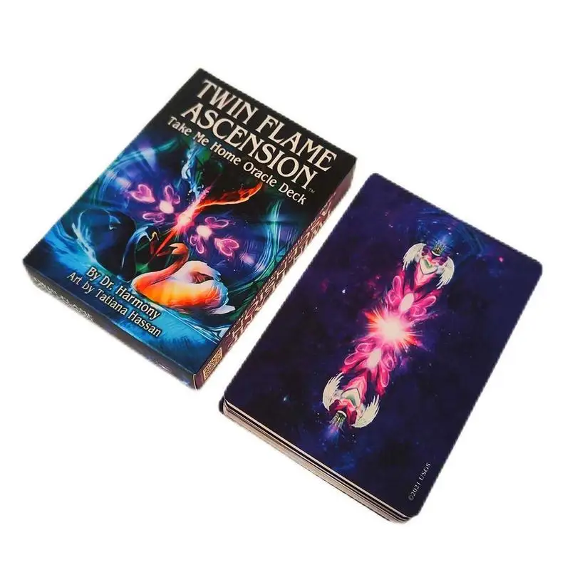 Twin Flame Ascension Oracle Deck 55pcs Fortune Telling Card Game Fate Divination Tarot Cards Family Party Table Board Game