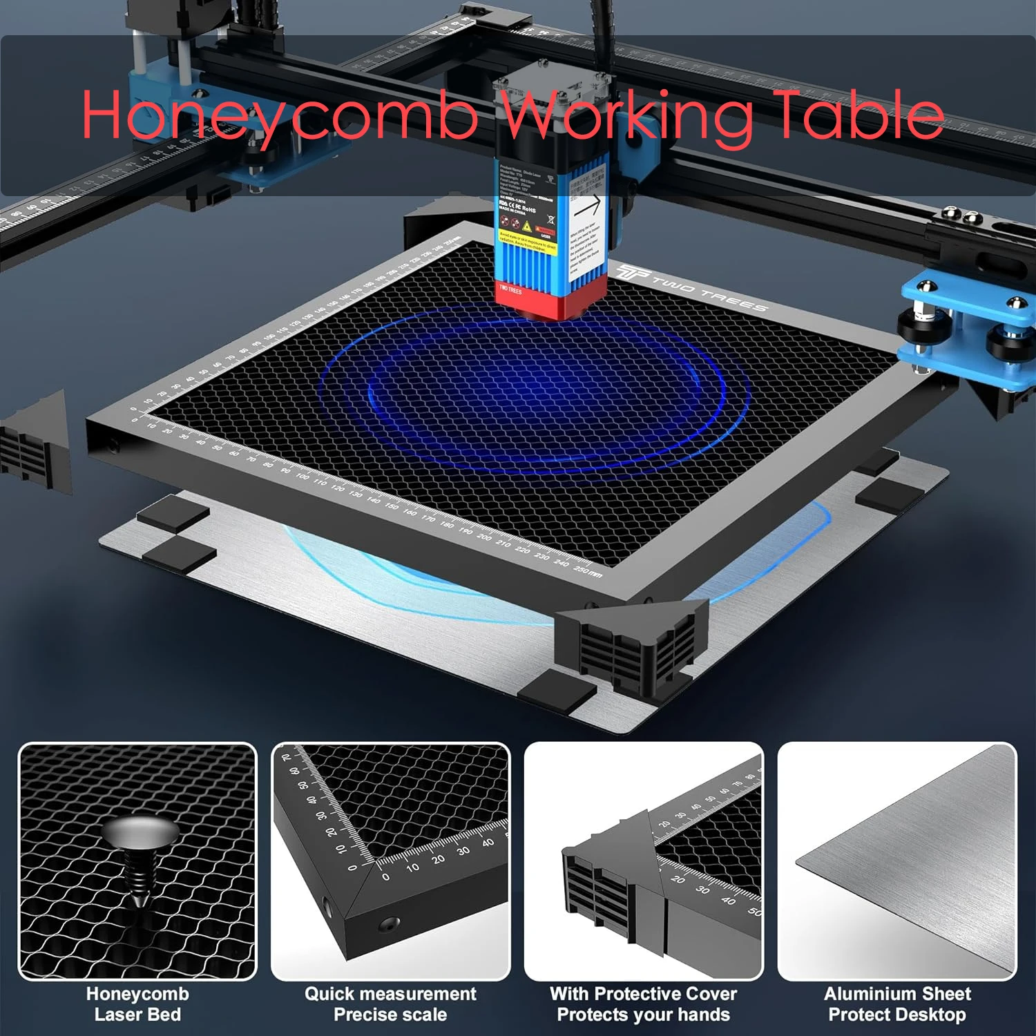 Laser ausrüstung Waben arbeitstisch für Sculpfun xtool CO2-Schneide-Lasergravurmaschine x x 22mm