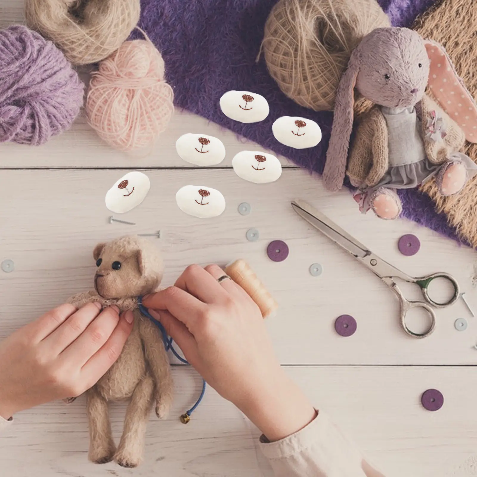 

10Pcs Soft Cartoon Bear Nose Set for Fabric Animal Crafting DIY Safety Nose for Stuffed Animal Making Supplies Accessories