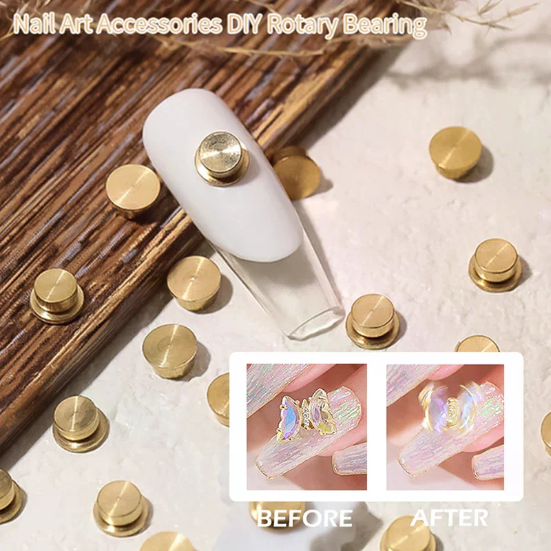 /Kuz/5/10Pcs Manicure Rotating Jewelry Accessories Cartoon Universal Rotating Bearing Rotatable Transfer Bead Nail Decoration