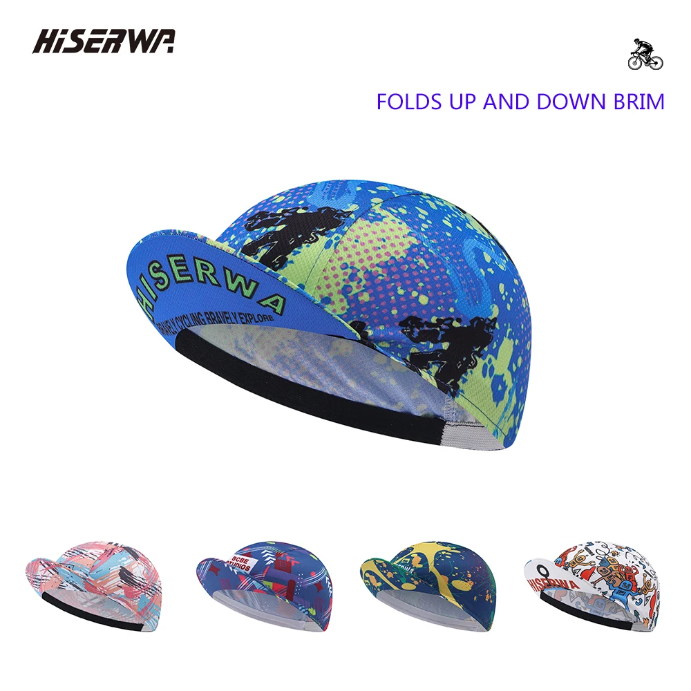 

HISERWA Profession Cycling Caps Polyester Quick Dry Breathable Bicycle Gorra Moisture Wicking Bike Hat Sports Caps for Men Women