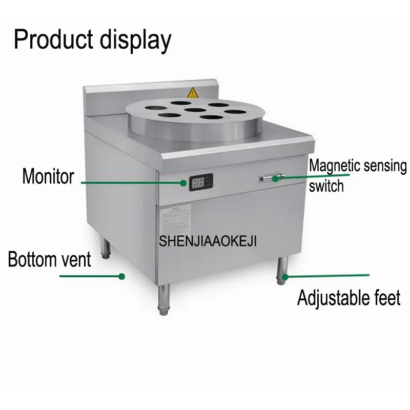 หม้อต้มไอน้ำแม่เหล็กไฟฟ้าสำหรับใช้ในเชิงพาณิชย์กำลังสูงทำจากสเตนเลสเครื่องจักรไอน้ำขนมปังสำหรับร้านอาหารเช้า12KW 380V