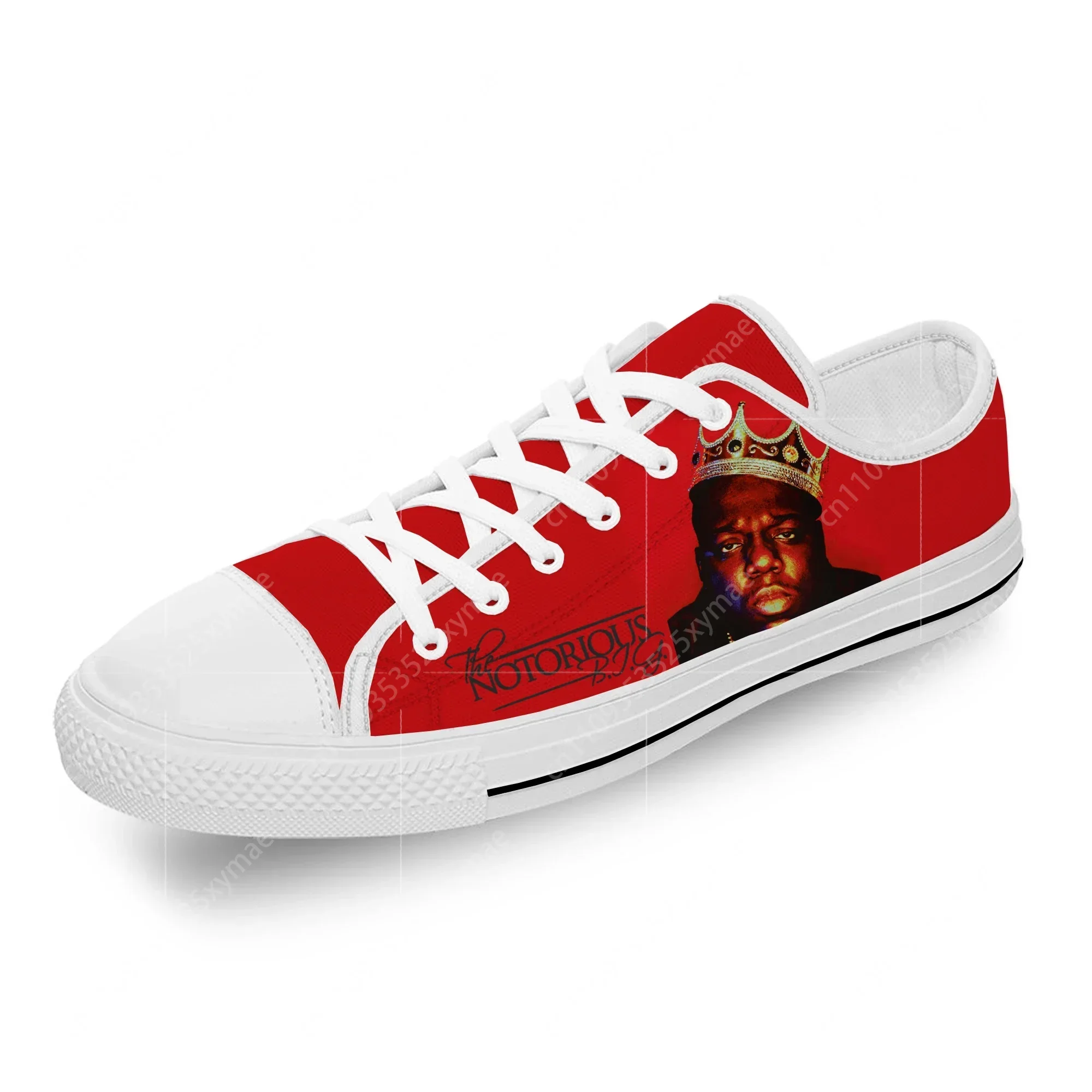 

Знаменитый Б.И.Г. Низкие кеды унисекс для подростков, повседневные кеды из канваса с 3D-принтом, дышащие, легкие, для косплея