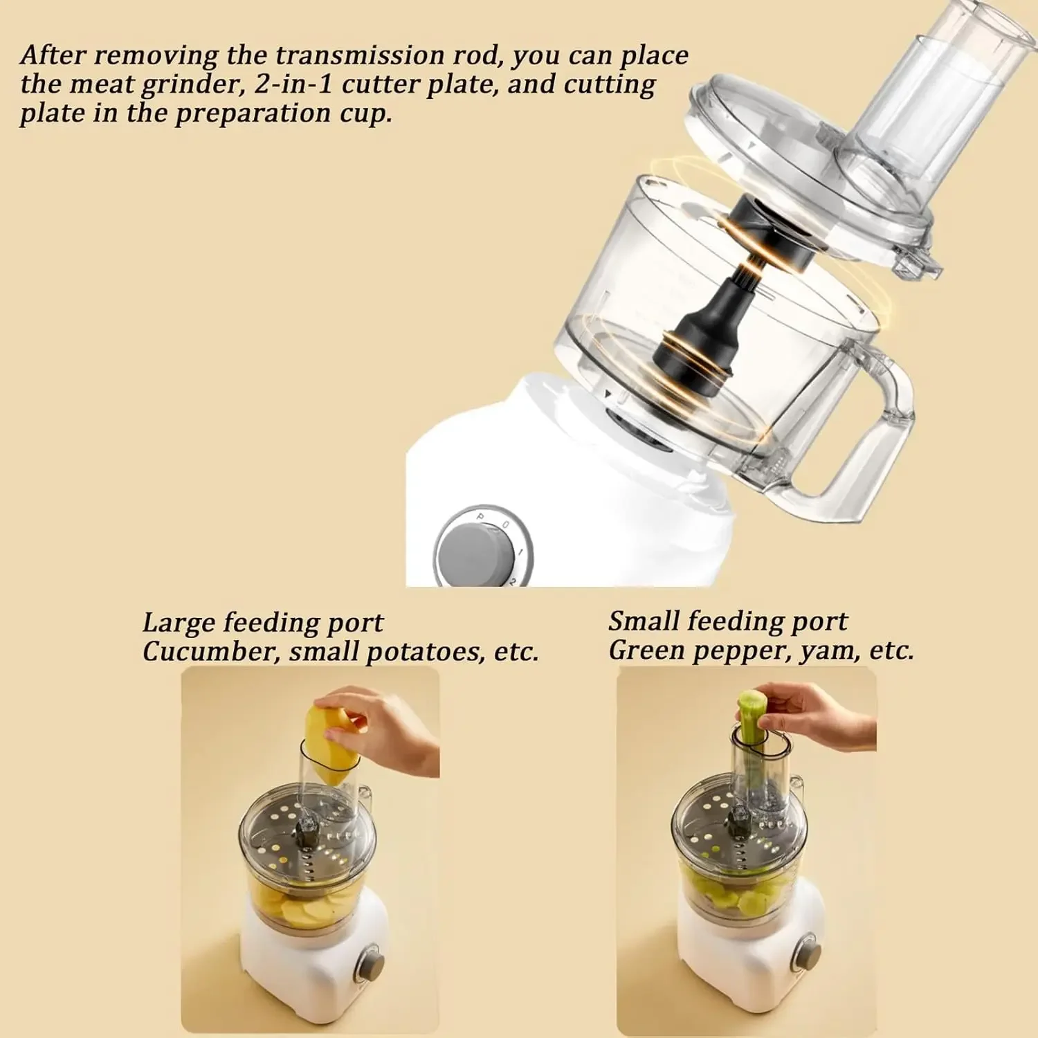 chopper electric mini food chopper electric Food processor, household multifunctional meat mixer, shredded slices