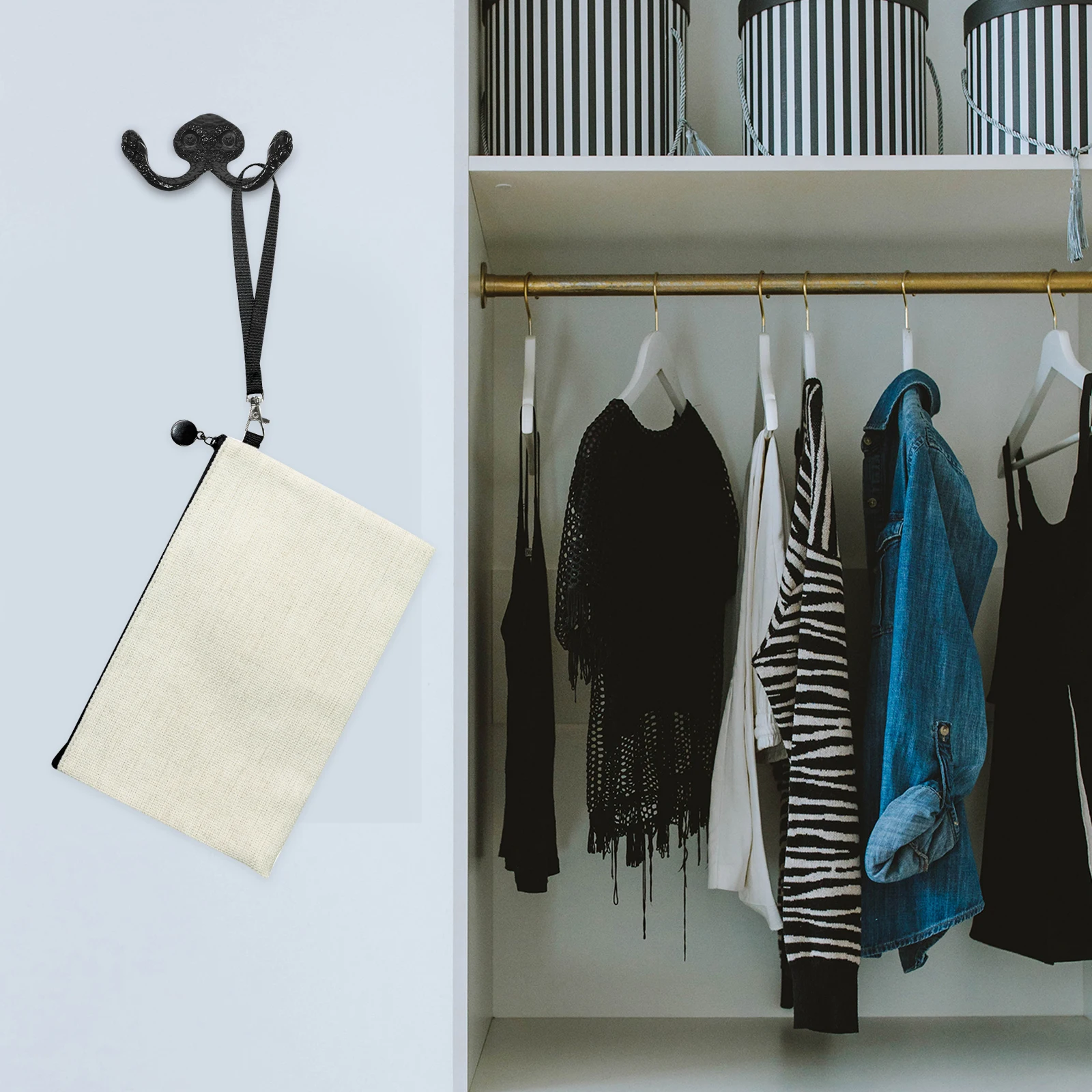 

10 Pcs Iron Hooks Vintage Wall Coat Hanger Home Decor Black Coat Hooks Wall Mounted Storage Universal Clothes Rack