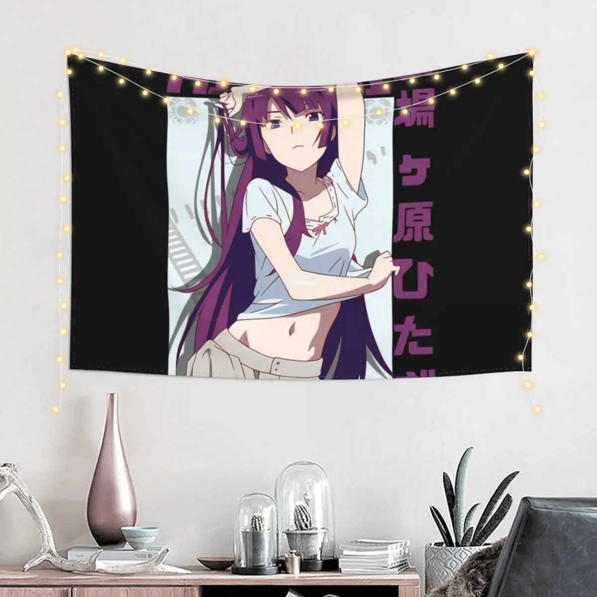 Senjougahara Hitagi Tapestry Wall Carpet Room Aesthetic Decor Room Decor Cute Tapestry