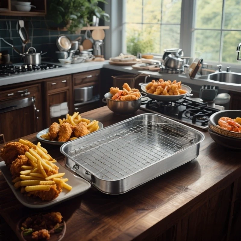 Commercial Stainless Steel Roasting Pan with Rack Extra Deep Rectangular Oven Tray for Turkey Chicken Large Meals Baking Pans