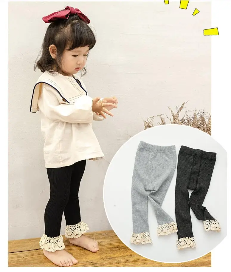 Spring Autumn Warm Girl Leggings Mix Color Bowtie Cotton Baby Pants Comfortable Girls Pants Children Kids Trousers for 0-4Y