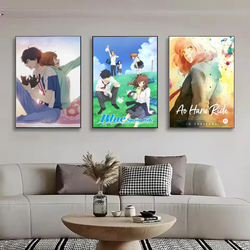 Anime Ao Haru Ride Painting Calligraphy Stylish Canvas Poster Wall Art for Bedroom Living Room Study Home Decor Gift