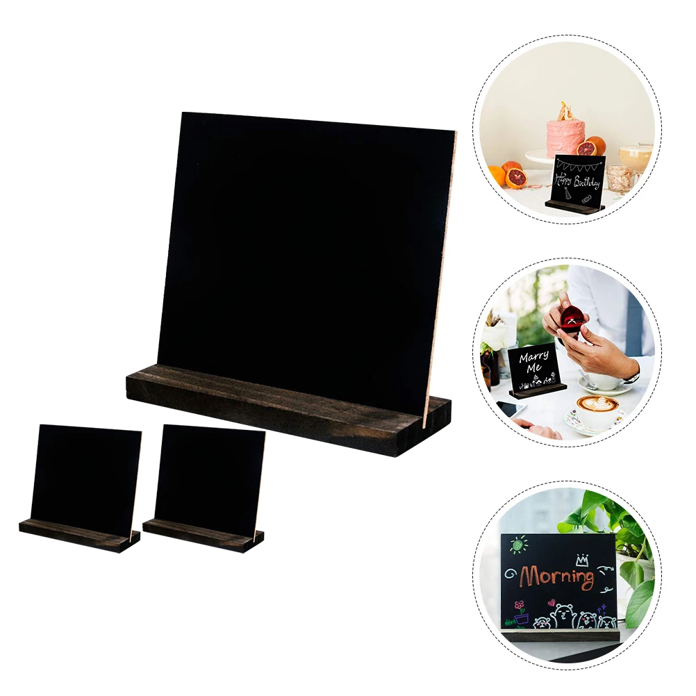 3pcs Small Chalkboard Signs Wooden Message Boards For Menu Display Buffet Party Restaurant Use Multifunctional Desktop Writing