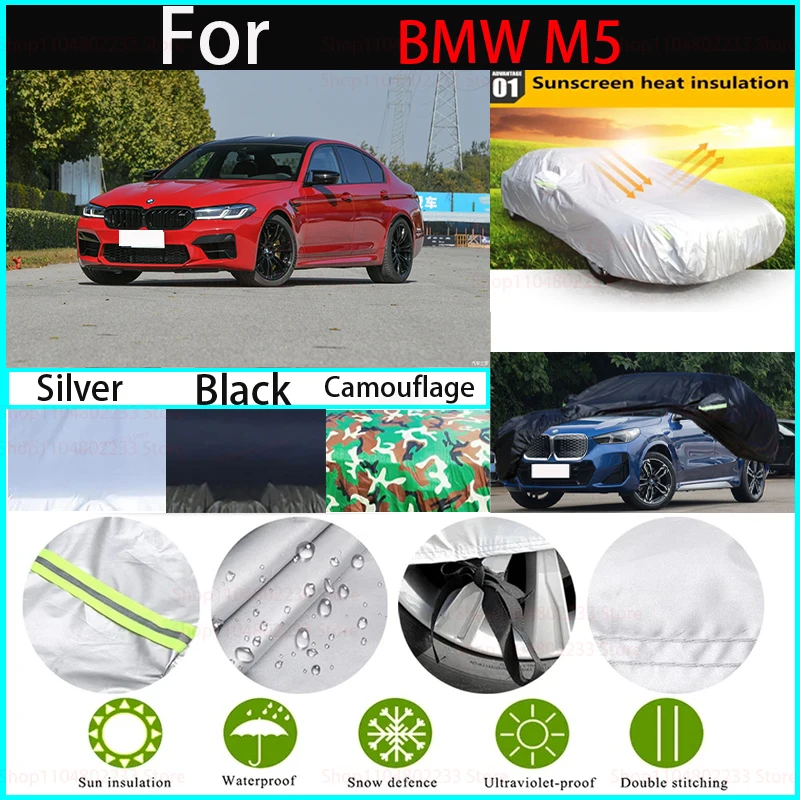 

Водонепроницаемые автомобильные чехлы для BMW M5, всесезонный автомобильный чехол, полное покрытие, пыленепроницаемый, снежный и устойчивый к ультрафиолетовому излучению