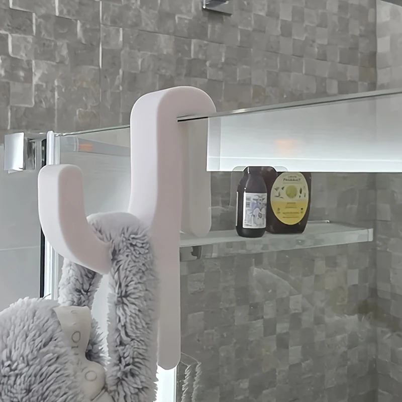 

3D Shower Door Towel Hook For 8mm Glass Doors Bathroom Hanger For Clothes Towel Bathrobes Laundry Dormitory Apartment