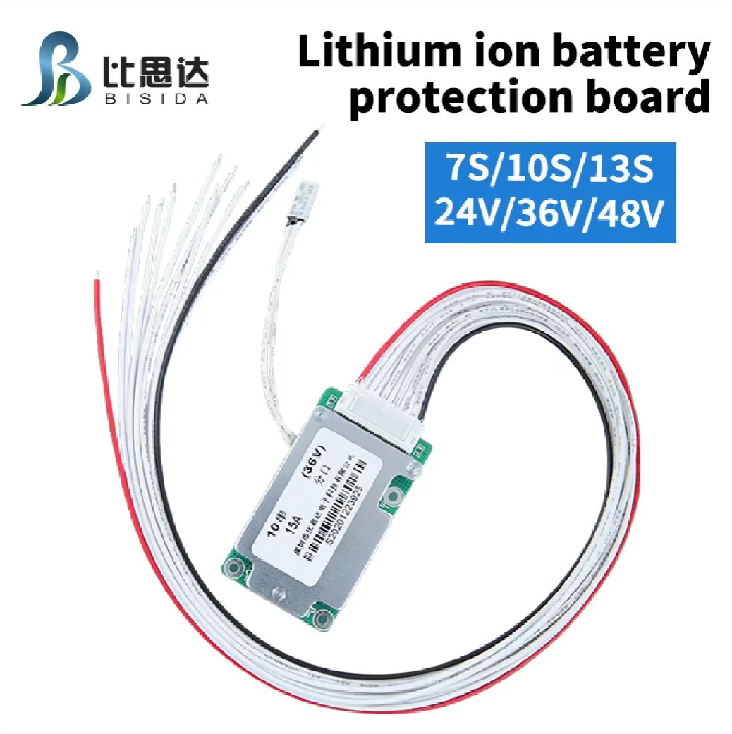 Bisida 7S~13S BMS 24V36V48V Common port/Split port with balanced temperature control For 3.7V 18650 lithium-ion battery pack