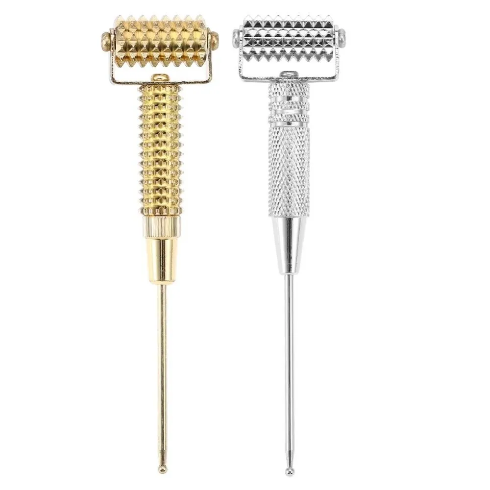 Multifunctional Acupuncture Points Detector Gold/Silver Spring Needle Massage Roller Retractable Acupuncture Points Probe