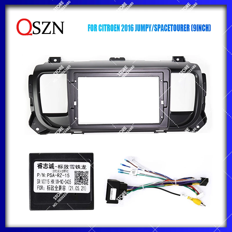 QSZN Car Frame Fascia Adapter Canbus Box Decoder Android Radio Audio Dash Fitting Panel Kit For CITROEN 2016 Jumpy/Spacetourer