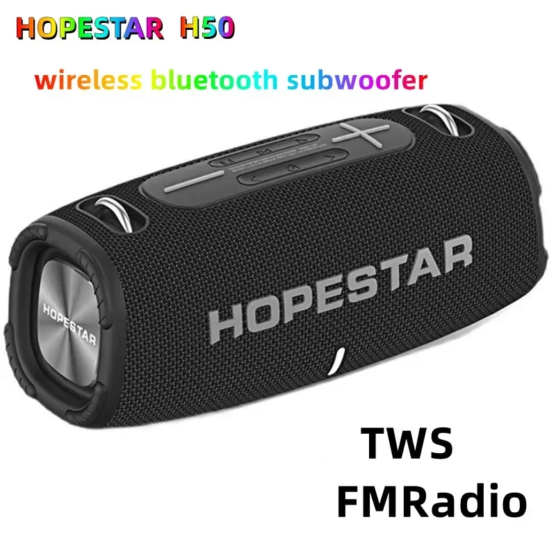 HOPESTA-H50 High Power Wireless Bluetooth Speaker Portable Stereo Surround Outdoor Battle Drum Card Subwoofer TWS Powerful Party