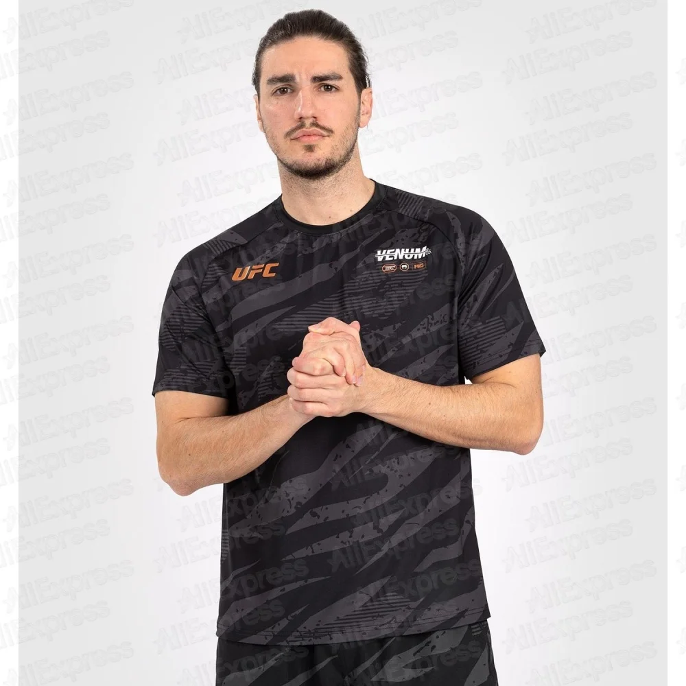 

2025 New Hot selling UFC T-shirt Fighting New Men's Quick dry Boxing Sports Breathable T-shirt Fitness Training Short sleeved