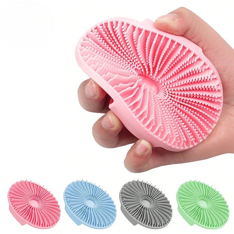 Silicone Body Scrubber Bath Brush Exfoliating Shower Massage Brush Handheld Back Scrub Exfoliator Skin Cleansing Bathing Tools