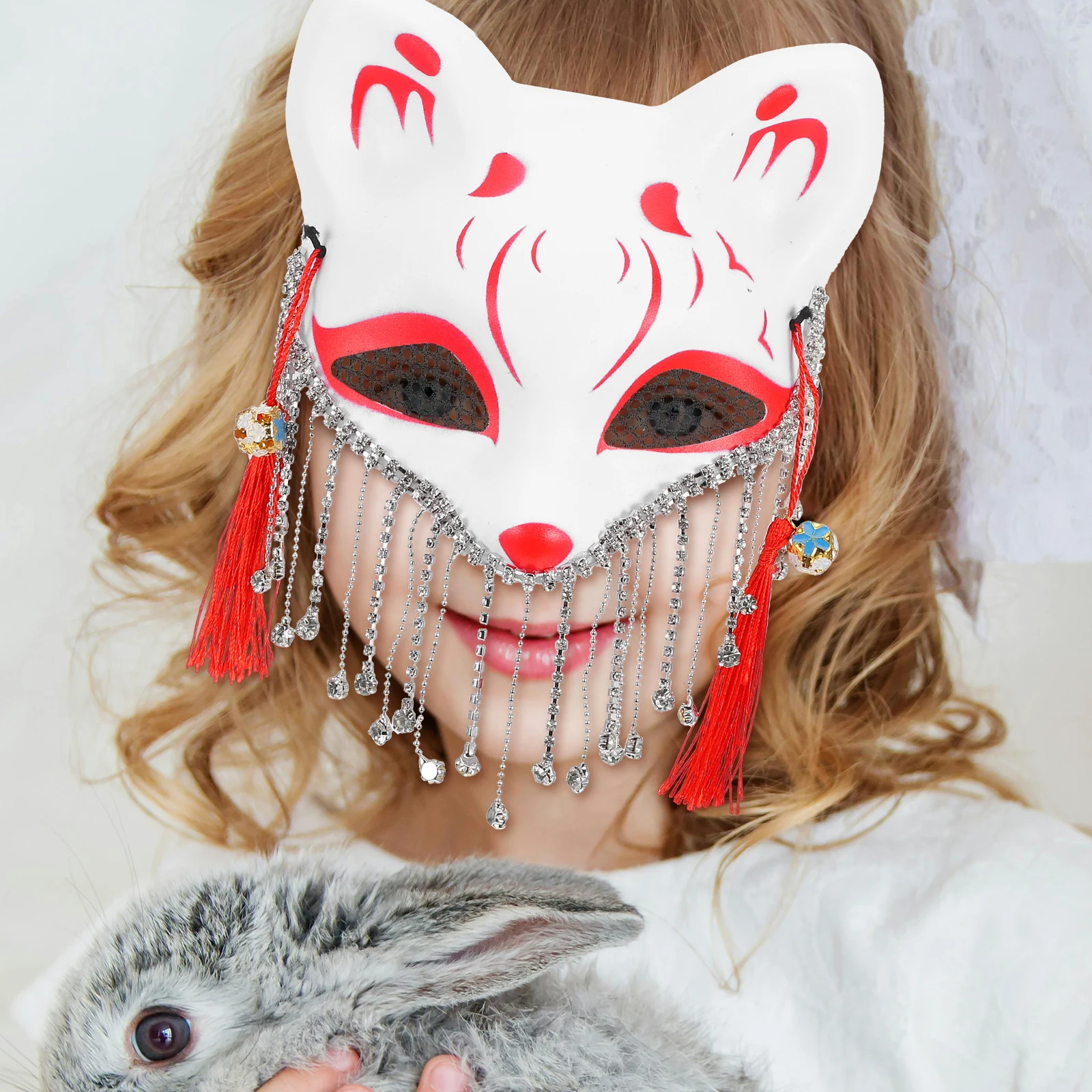 

Fox Mask Decorative Foxes Simulated Halloween Cartoon Costume for Cosplay Women Artificial Child