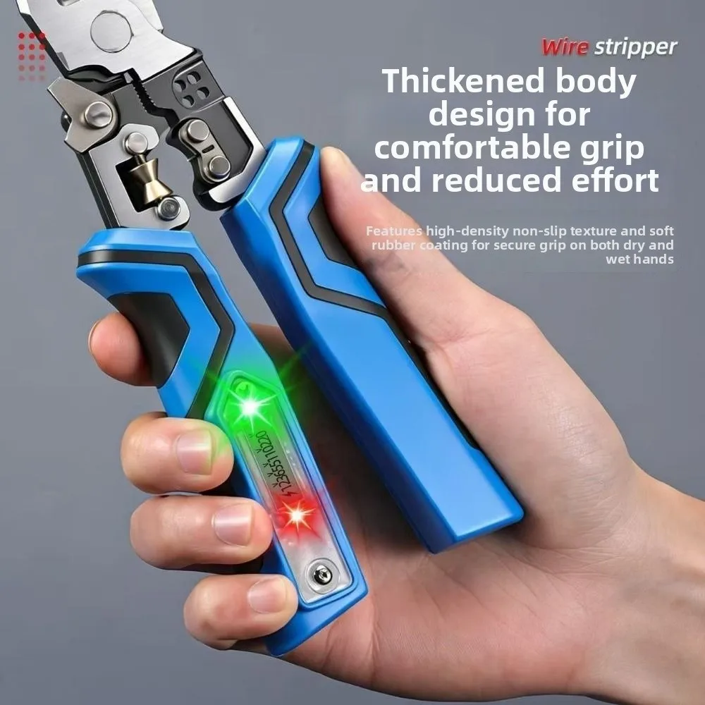 Multifunctional Wire Stripping Pliers Peeling And Crimping Cables Crimping Wire Stripper Digital Display Non-slip Handle
