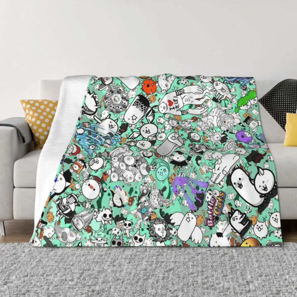 

Battle Cats Throw Blanket Luxury Hair Plush Decorative Beds Blankets